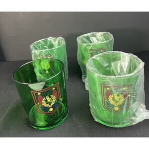 Set of 4 Polo Ralph Lauren Signature Club Acrylic Tumblers - Green + Crest (3"H)